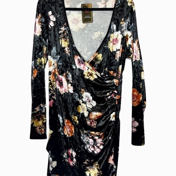 Plus size Dress Maverick the Collection Velvet Floral Dress - Picture 2 of 8